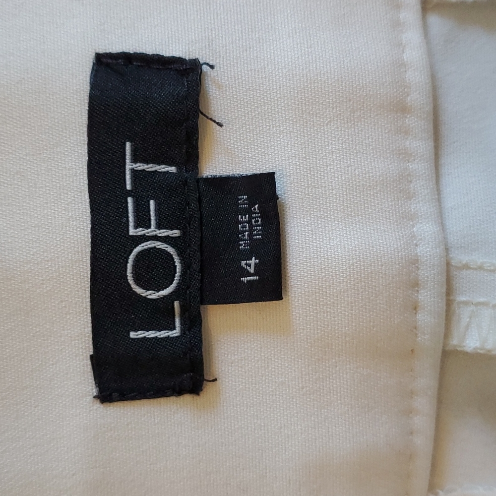 NWOT loft high waist cream shorts - Picture 6 of 8